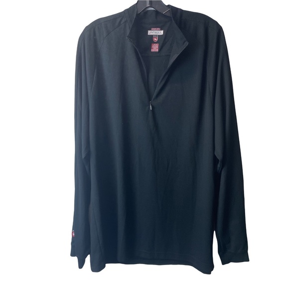 ANTIGUA Mens large black 3/4 zipper long sleeve - Picture 1 of 5